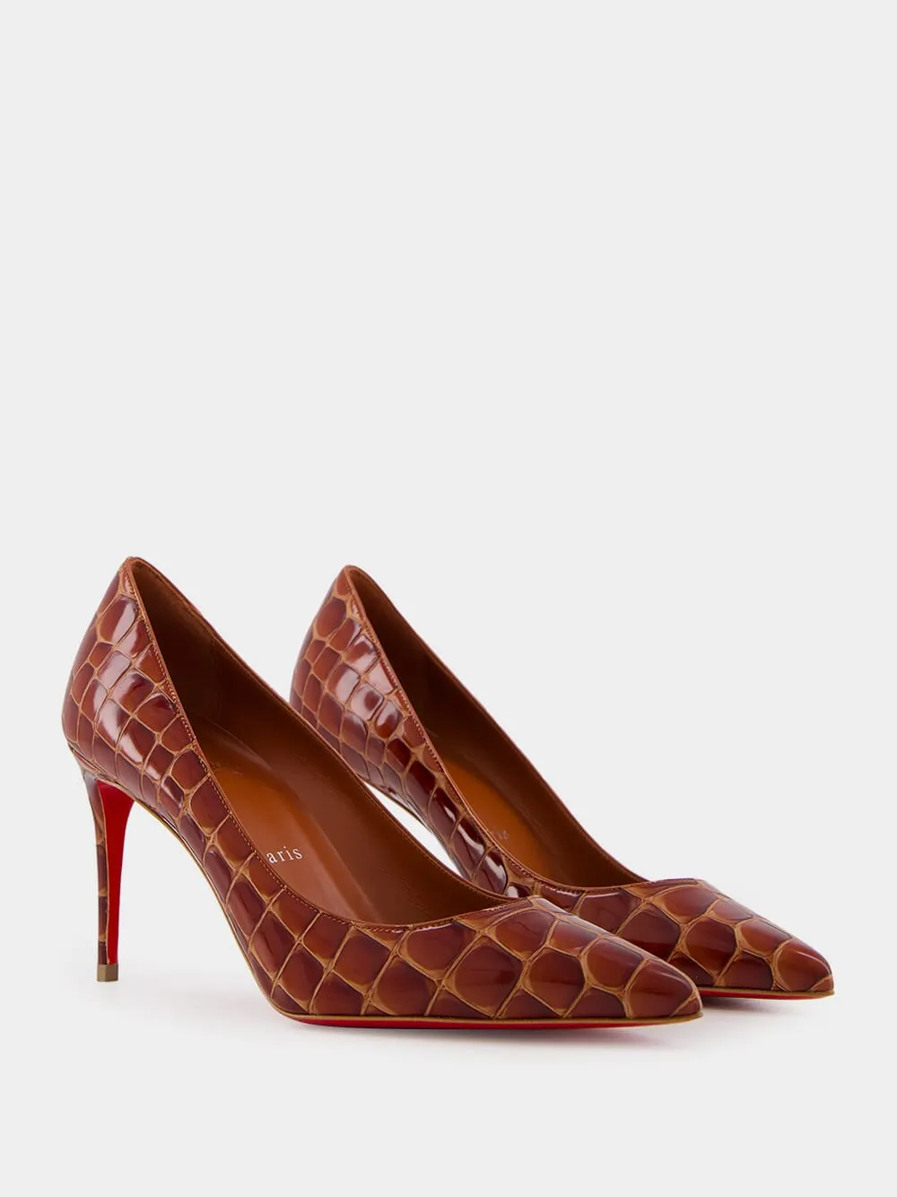 Acajou Kate 85 mm Alligator-Embossed Pumps