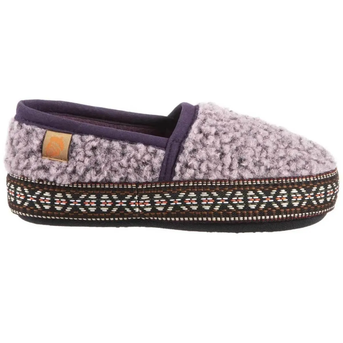 Acorn Kids' Slippers - L’il Woven Trim Moccasins, Iris, K5/6 | A19009IRS5-6