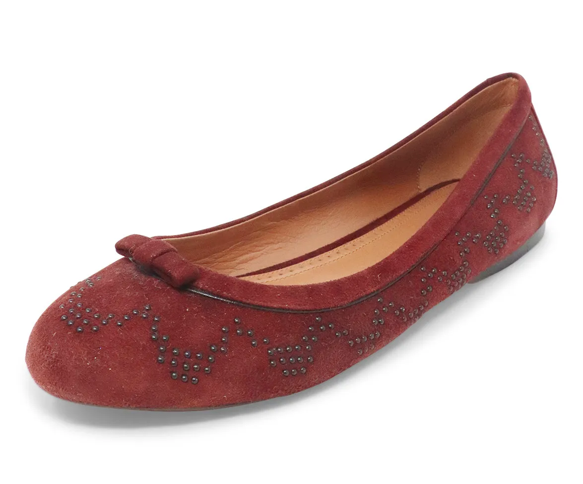 Alaia Studded Burgundy Suede Flats sz 10