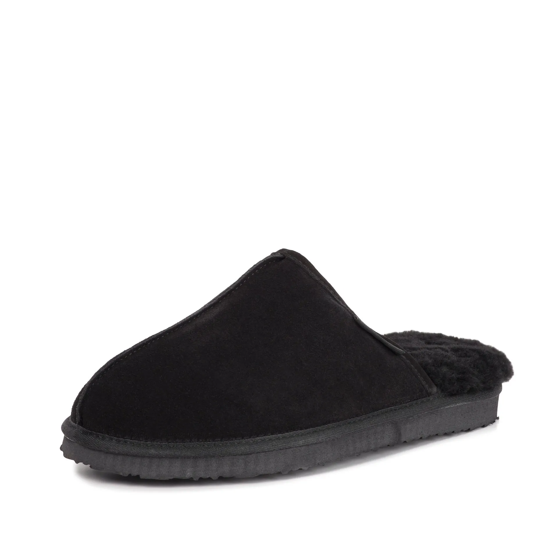 ALLEN BLACK SHEEPSKIN SLIPPER MULE