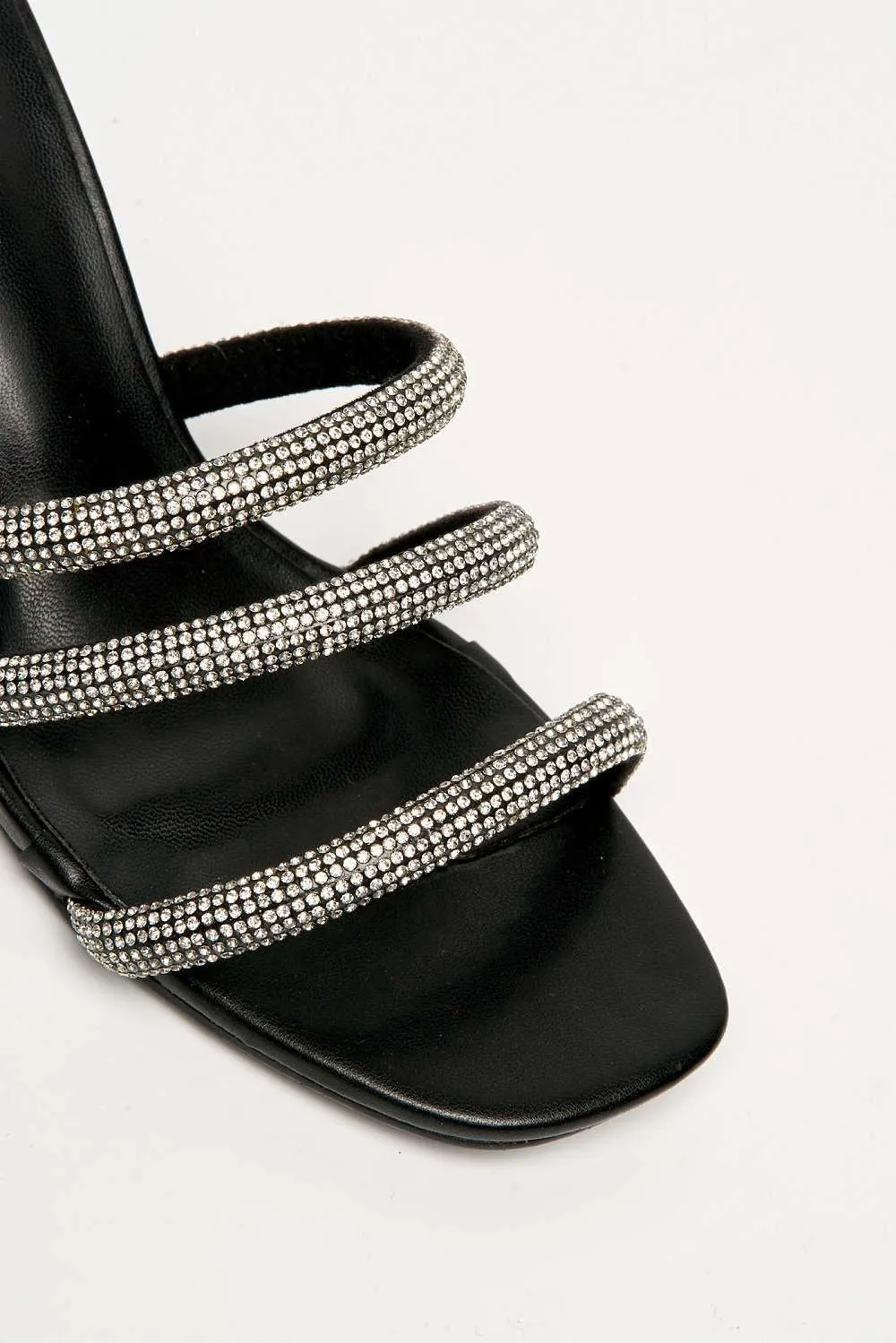 Andrena 3 Strap Diamante Mule in Black