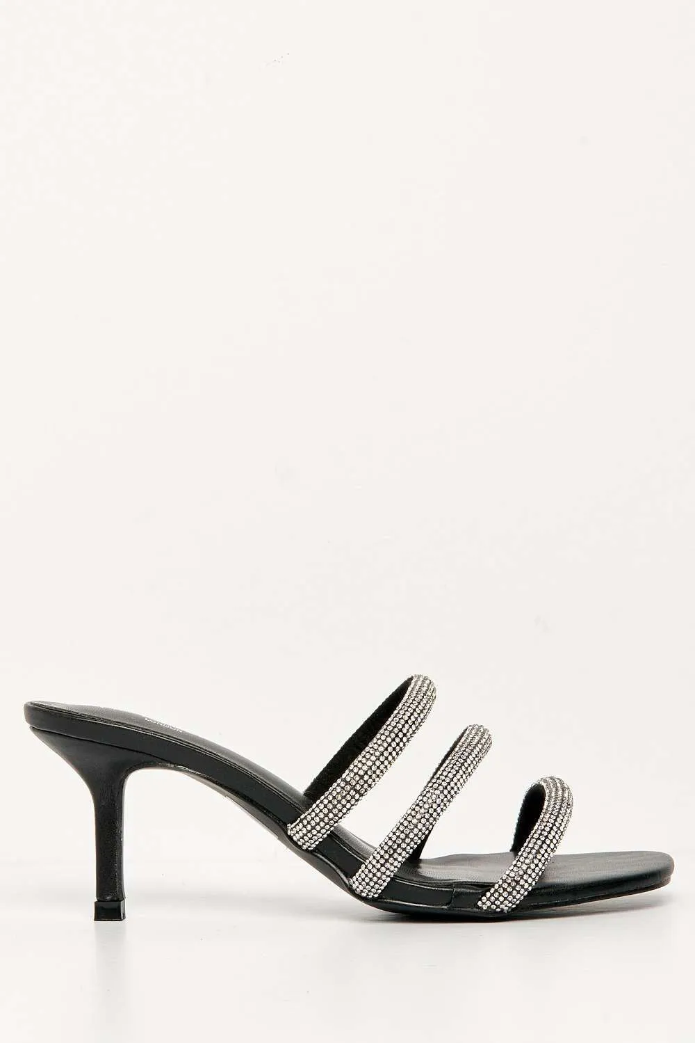 Andrena 3 Strap Diamante Mule in Black