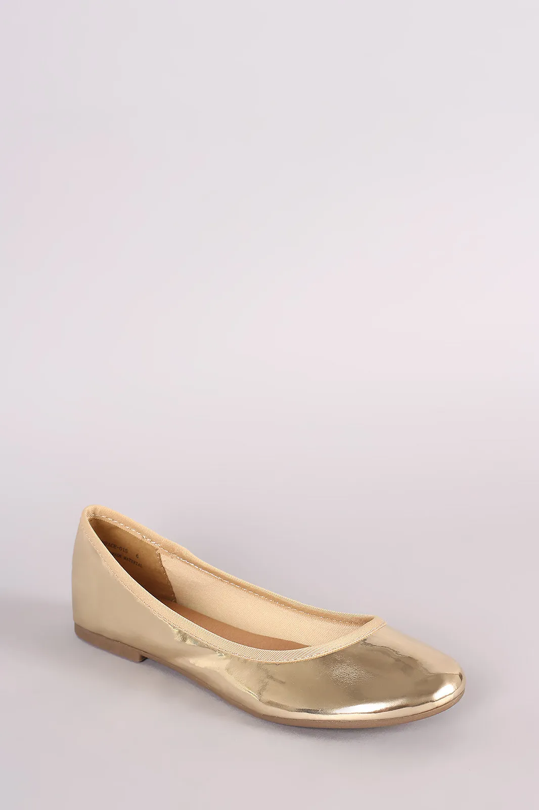 Bamboo Patent Round Toe Ballet Flat