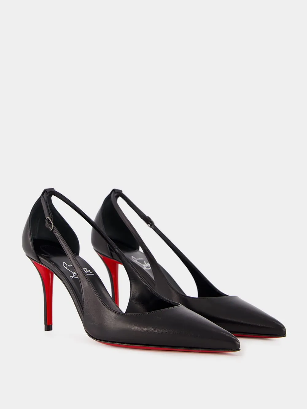 Black Apostrophatoric Leather Pumps