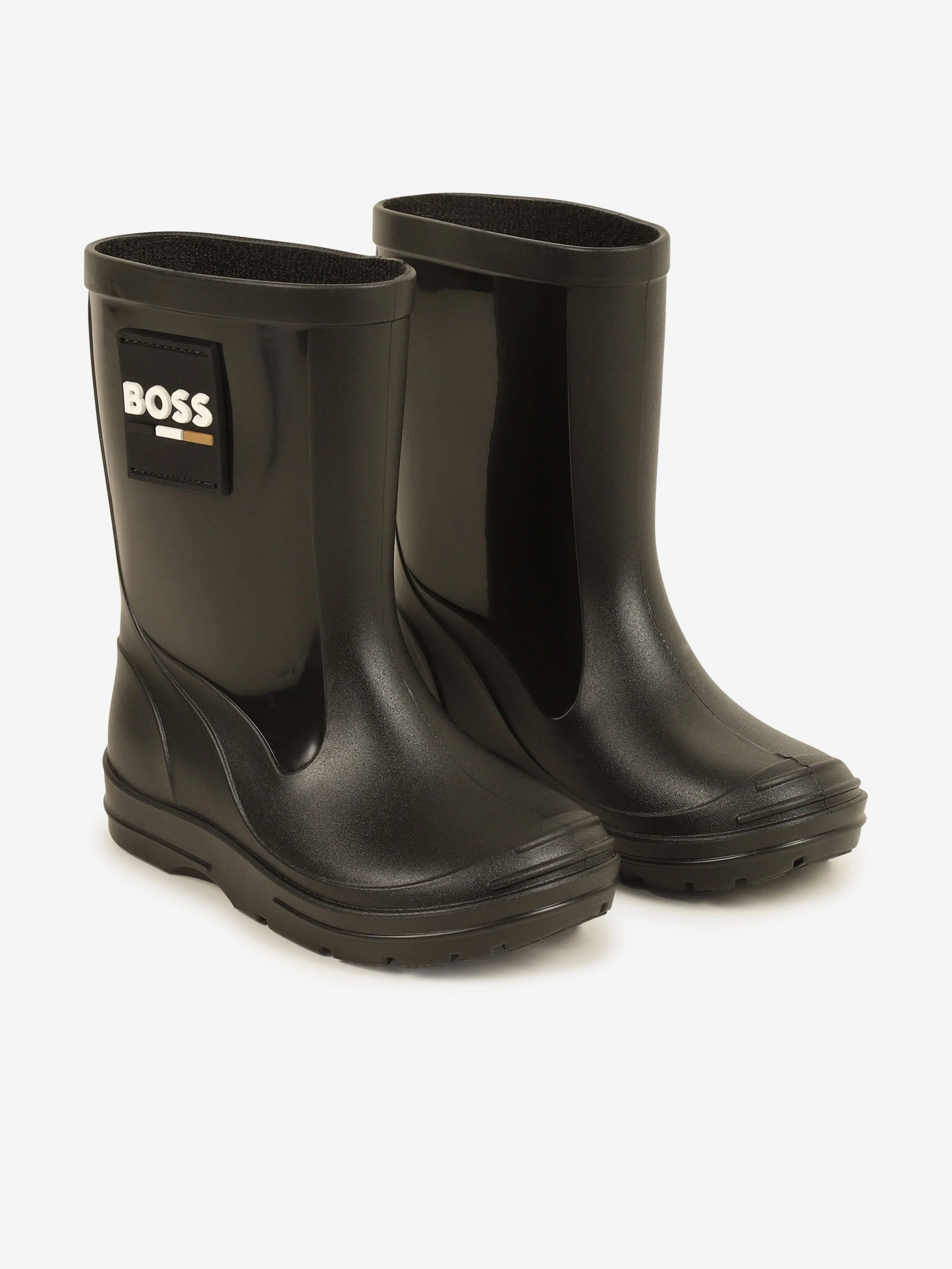 BOSS Boys Logo Rain Boots in Black