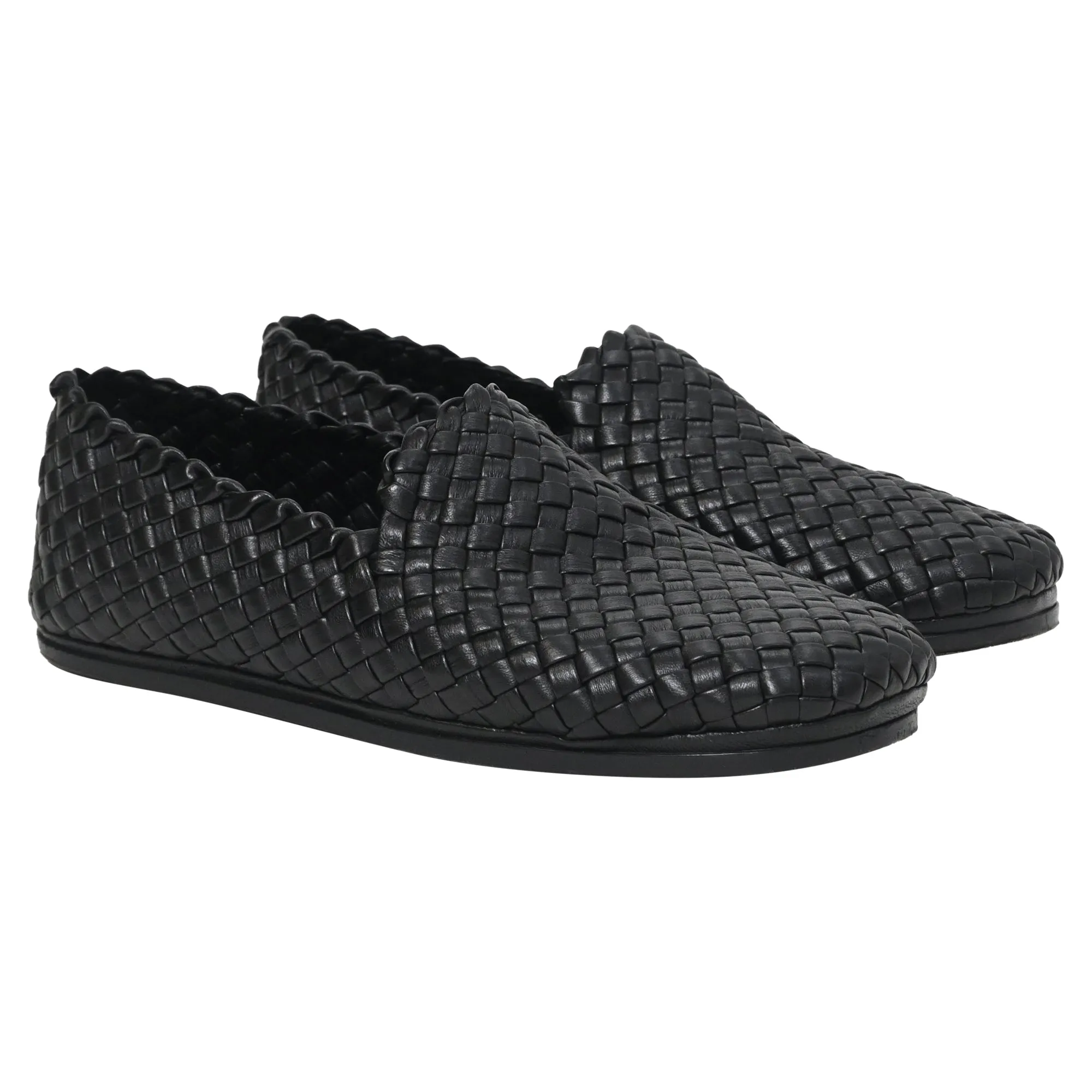 Bottega Veneta Intrecciato Weave loafers in Black Leather