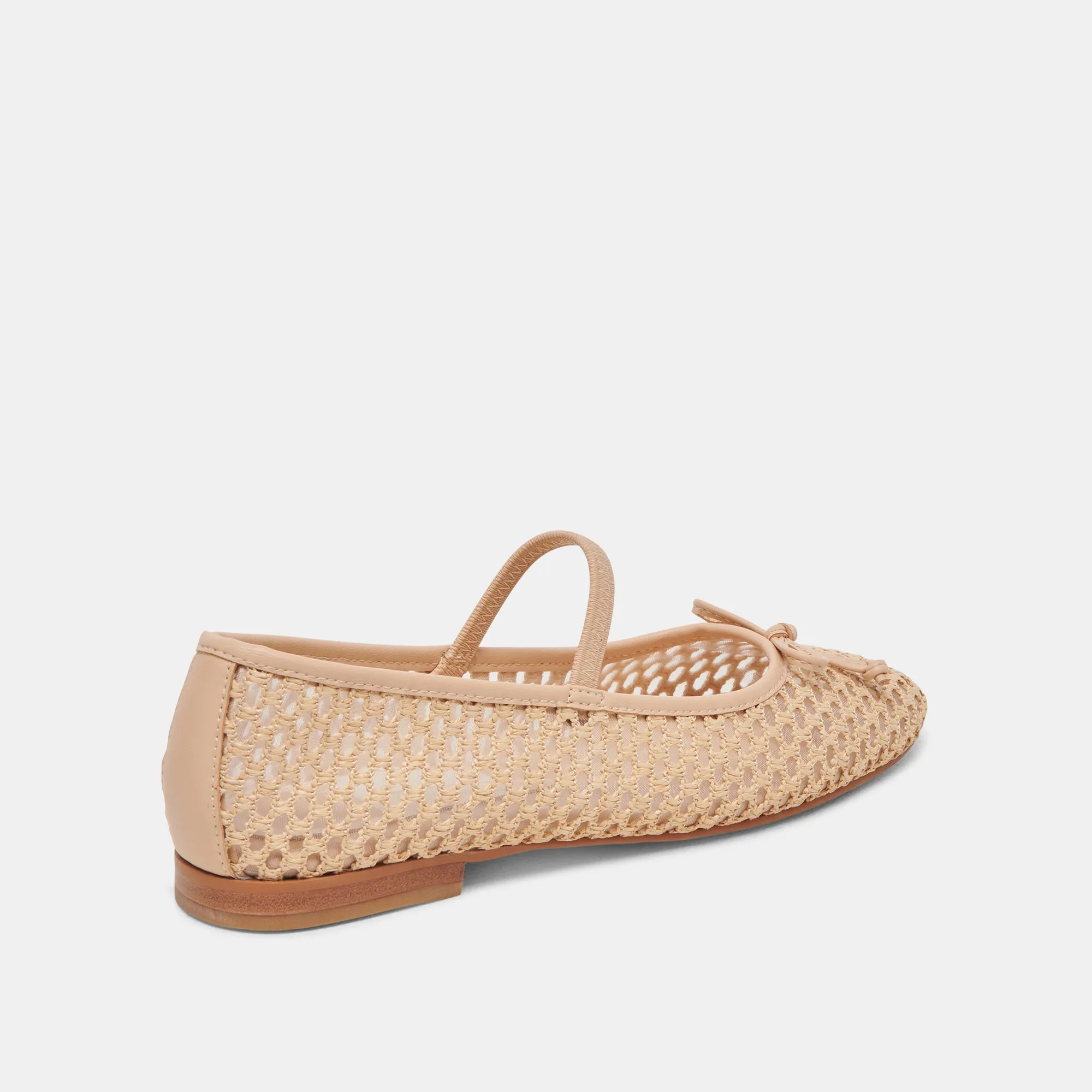 CARIN RAFFIA BALLET FLATS LT NATURAL RAFFIA