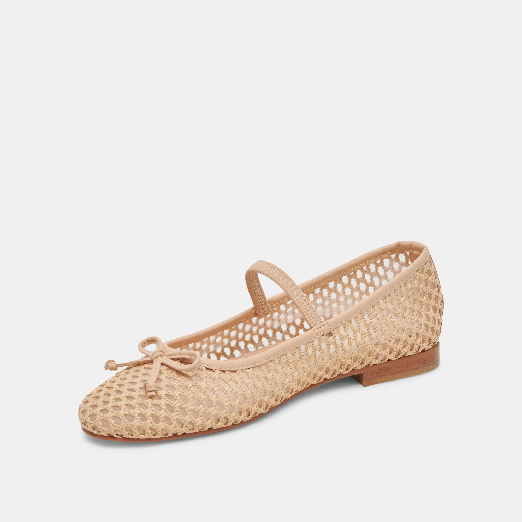 CARIN RAFFIA BALLET FLATS LT NATURAL RAFFIA