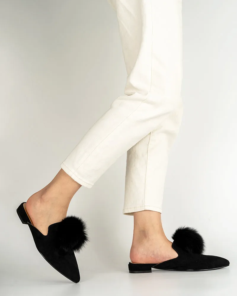 (Clean Up - US 8) Slip On Backless Flat Heel Mules