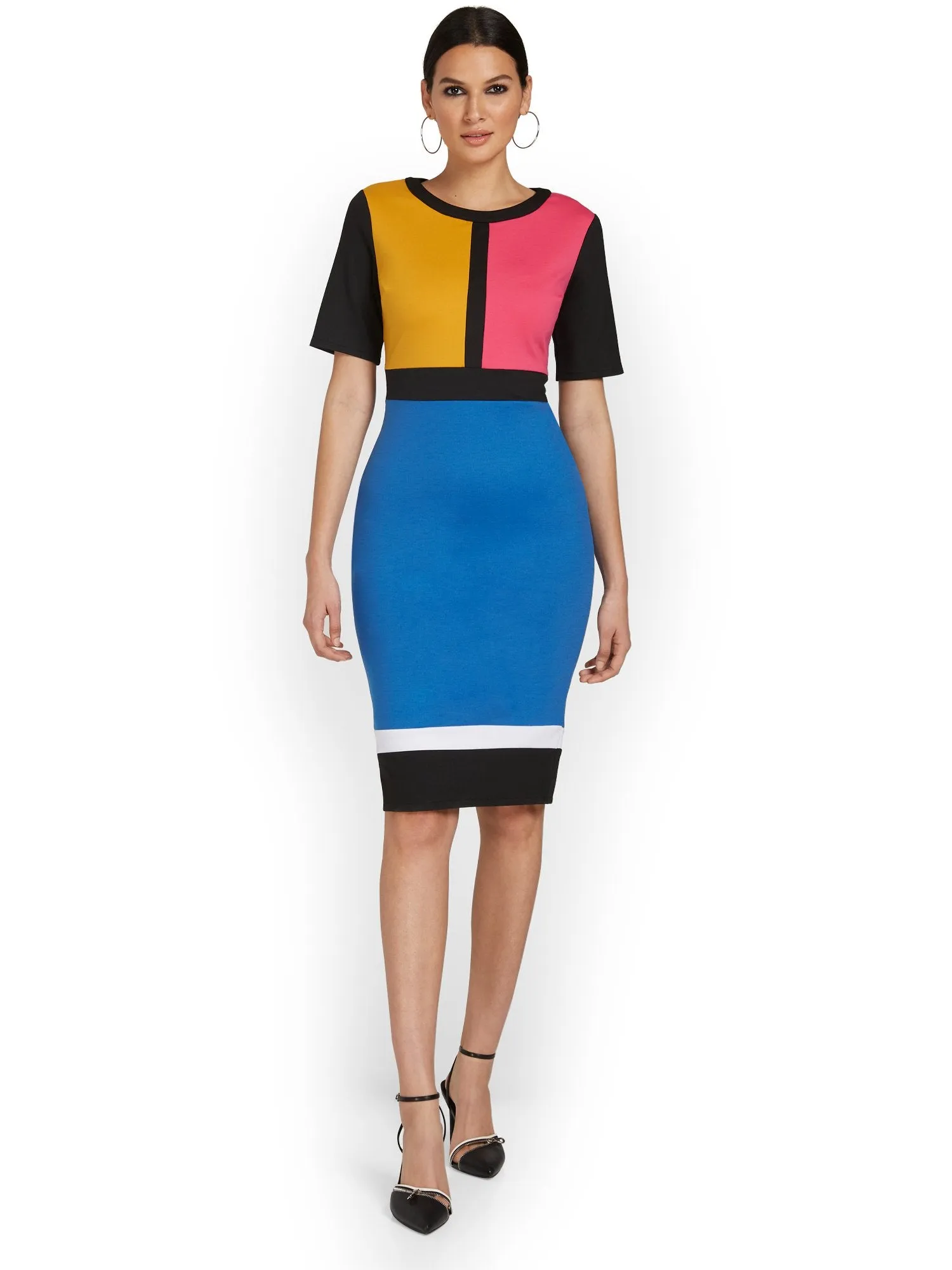 Colorblock Sheath Dress - Superflex