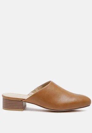 Daelia Solid Low Heel Mules