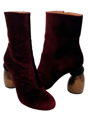 Dries Van Noten - Velvet Ankle Boots - Size 39