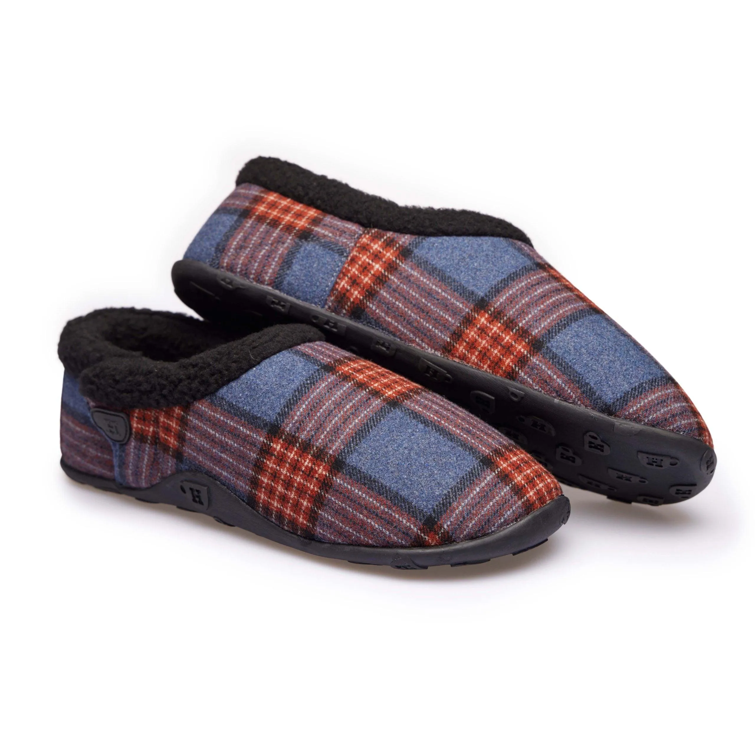 Edward - Blue Multi Check Men's Slippers