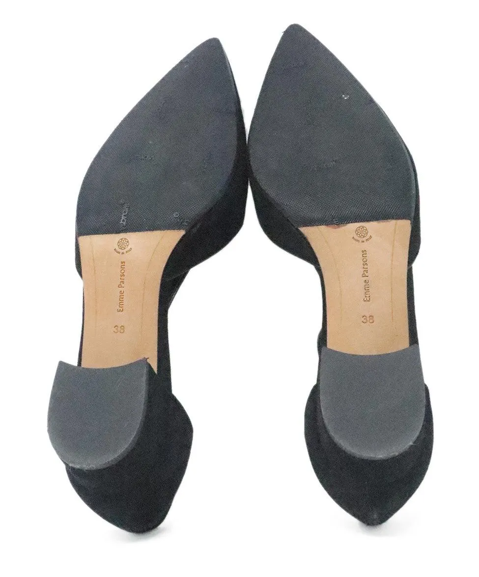 Emme Parsons Black Suede Flats sz 8