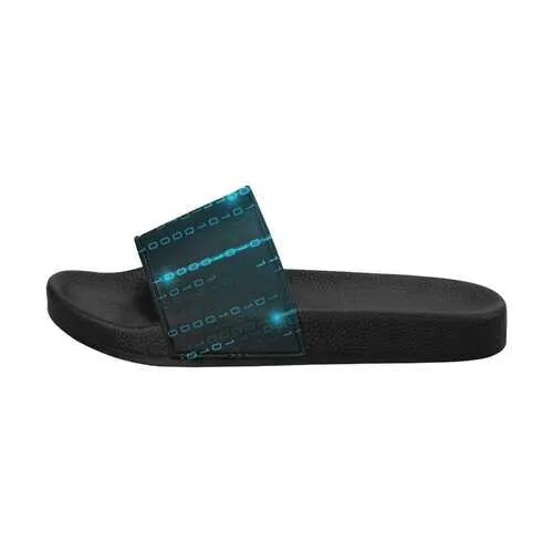 Flip-Flop Sandals, Blue Matrix Style Women's Slides