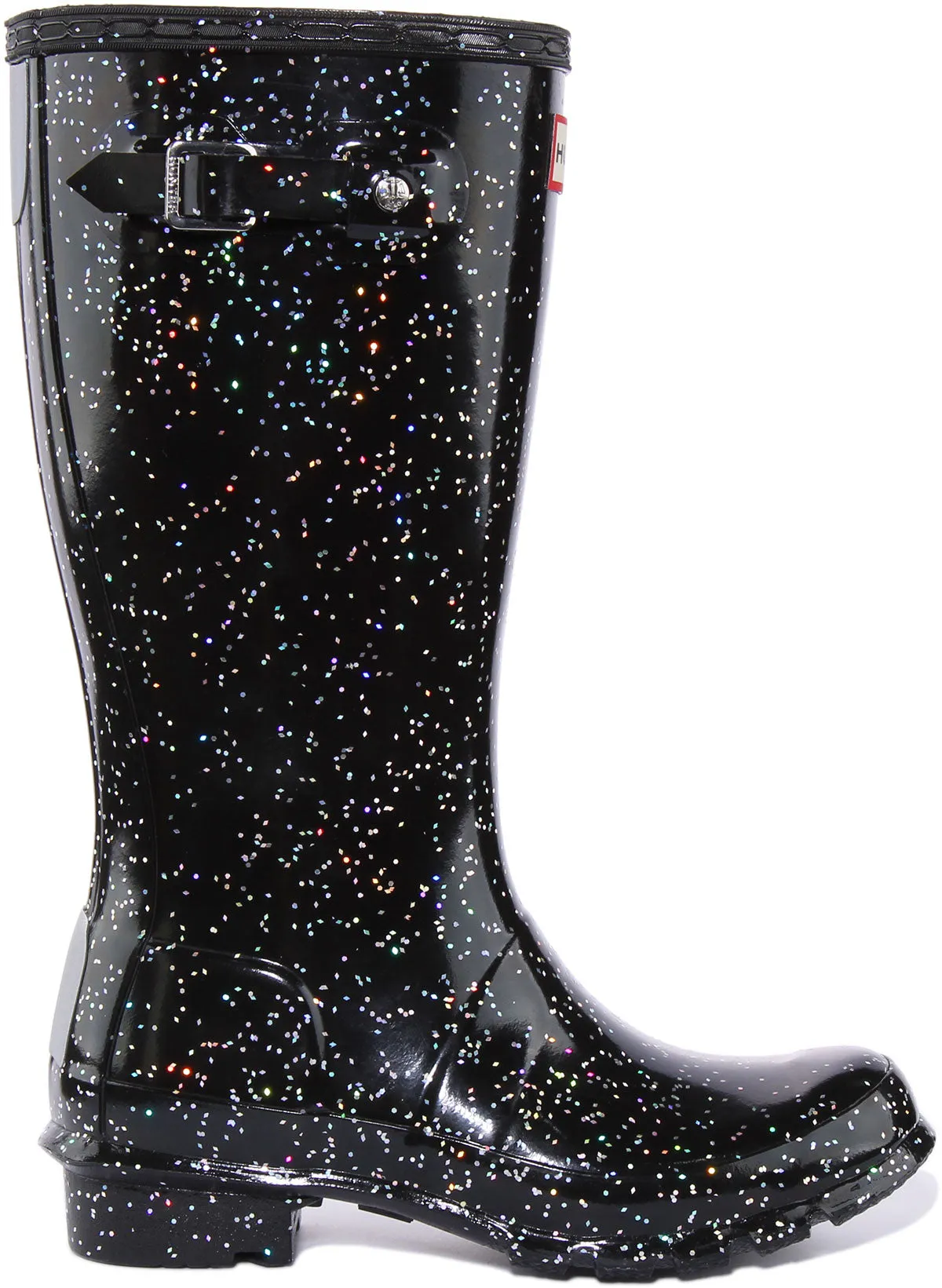 Hunter Original Giant Glitter In Black For Junior