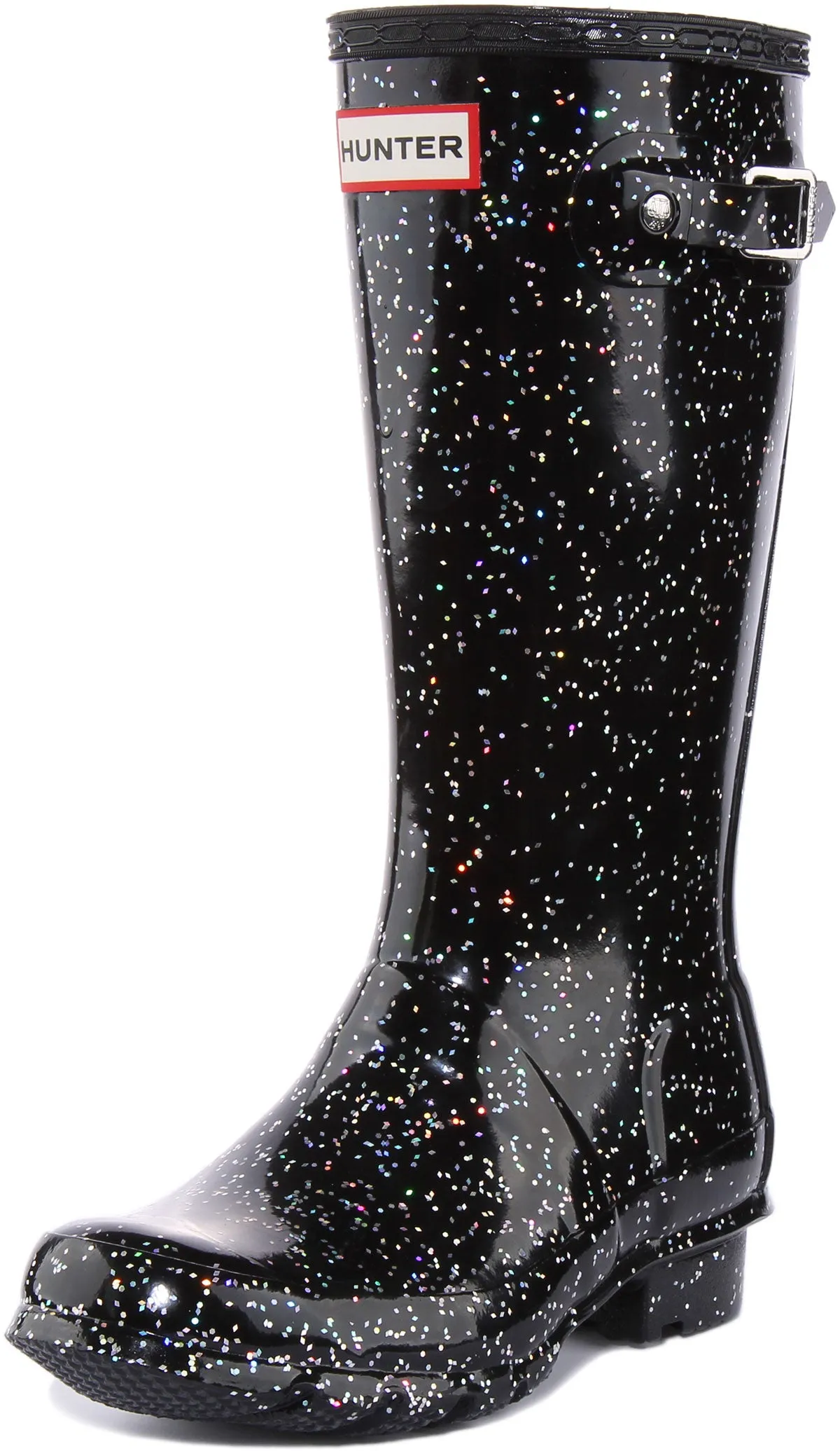 Hunter Original Giant Glitter In Black For Junior