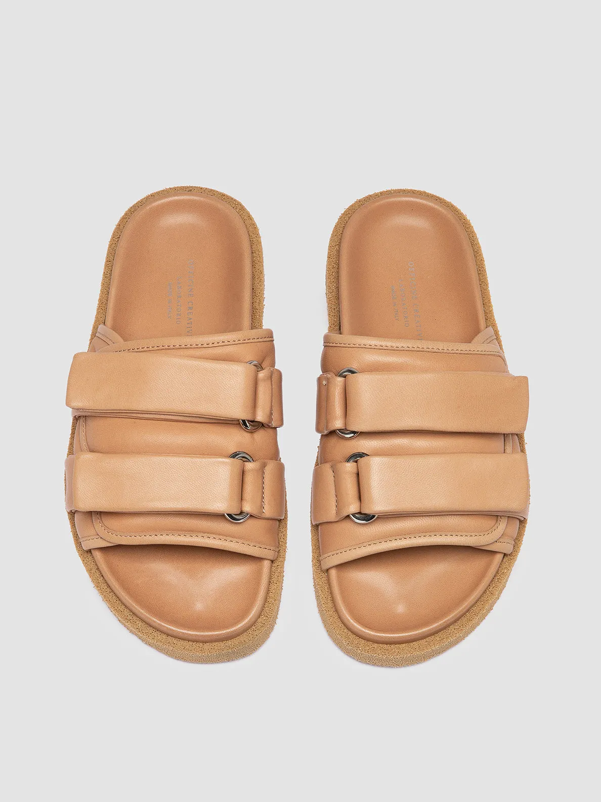 INNER 110 - Brown Leather Slide Sandals