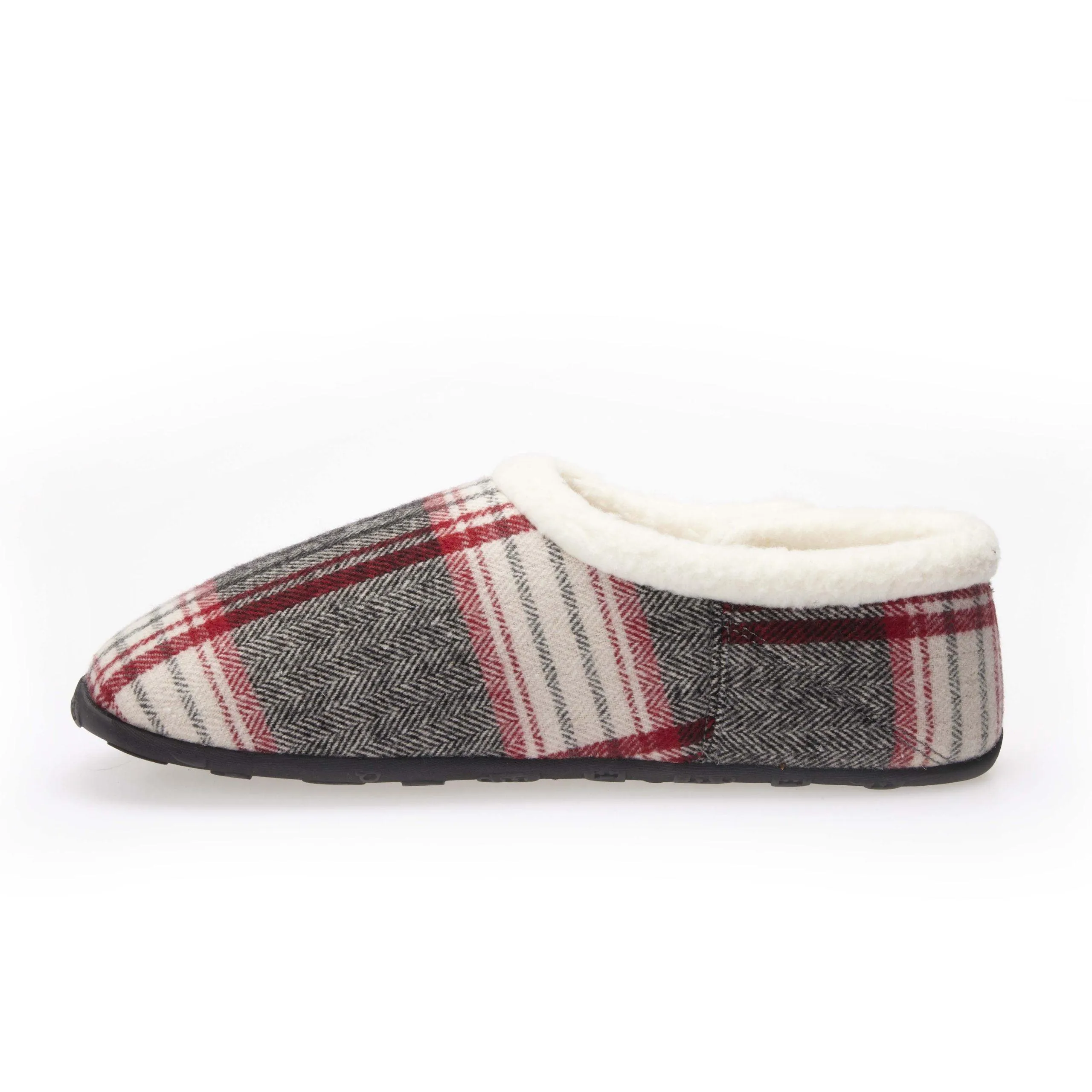 Jack - Grey Red Herringbone Check Men's Slippers