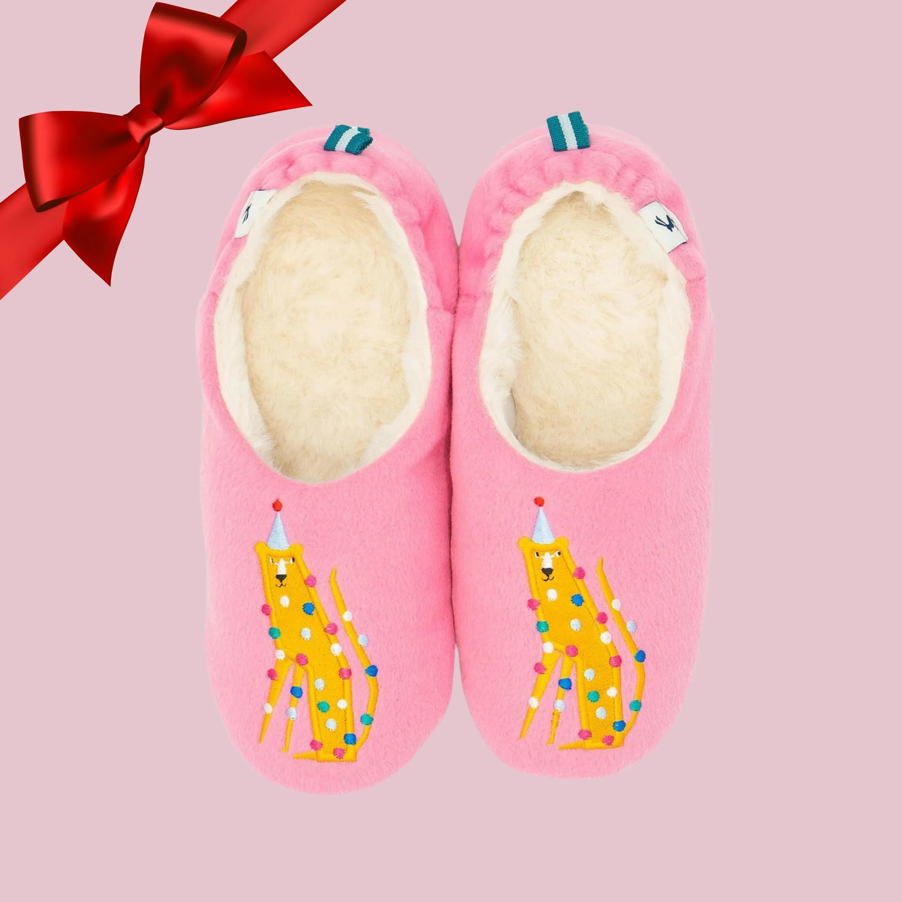 Joules Girls Pink Fluffy Warm Slippers