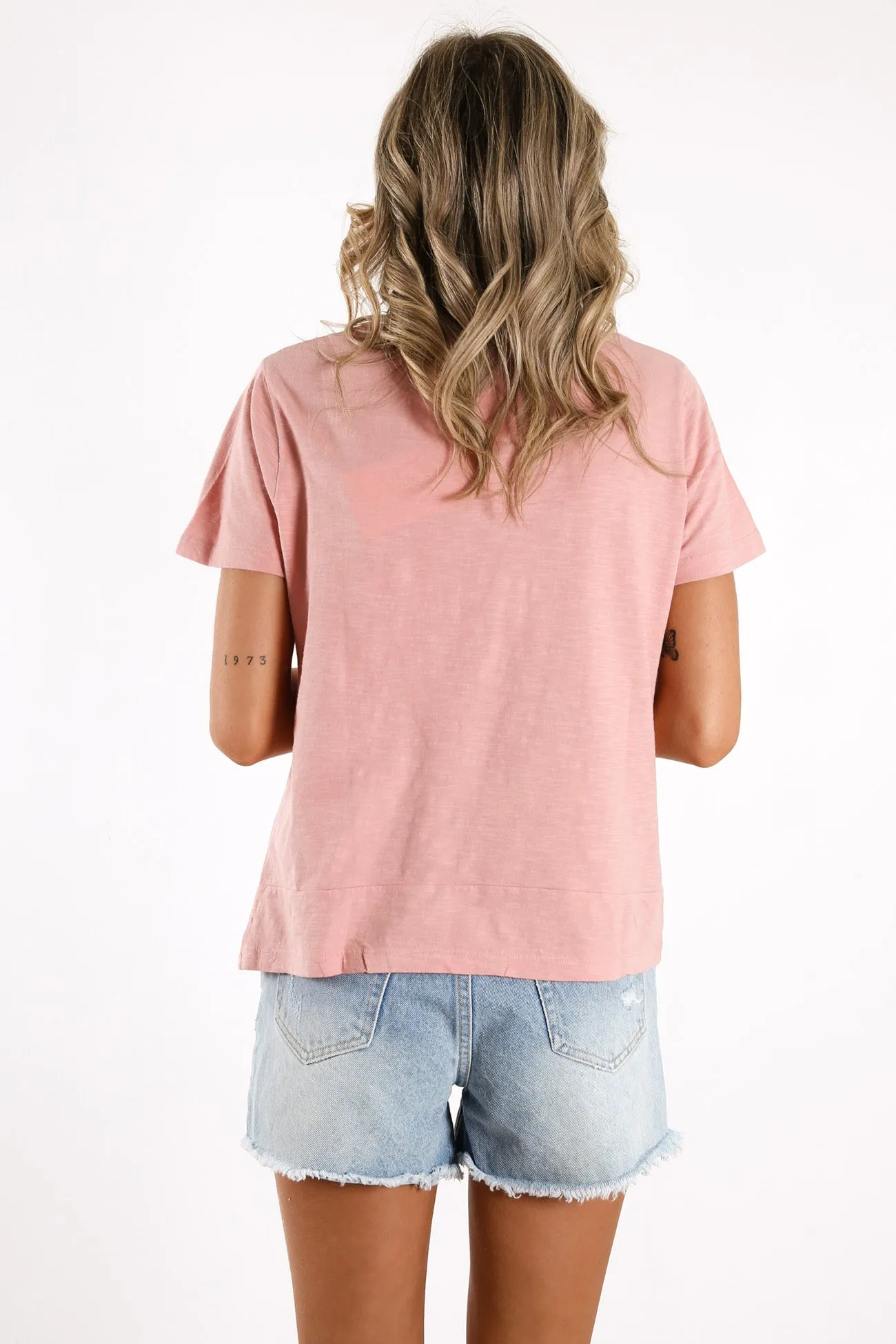 Knot Front Crop Tee Pink