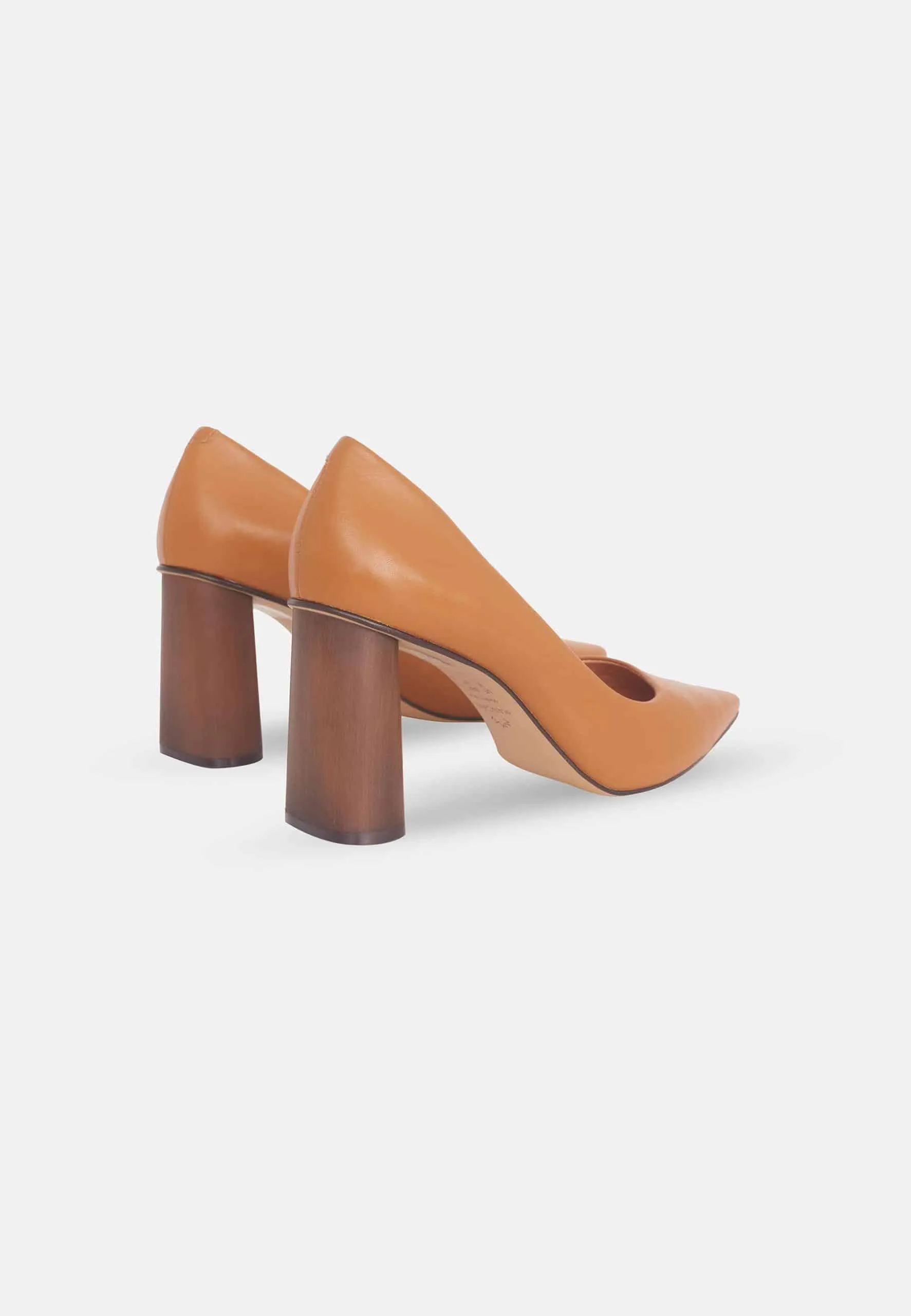 Ladies Brown 8cm Block Heel with Cushioned Insole