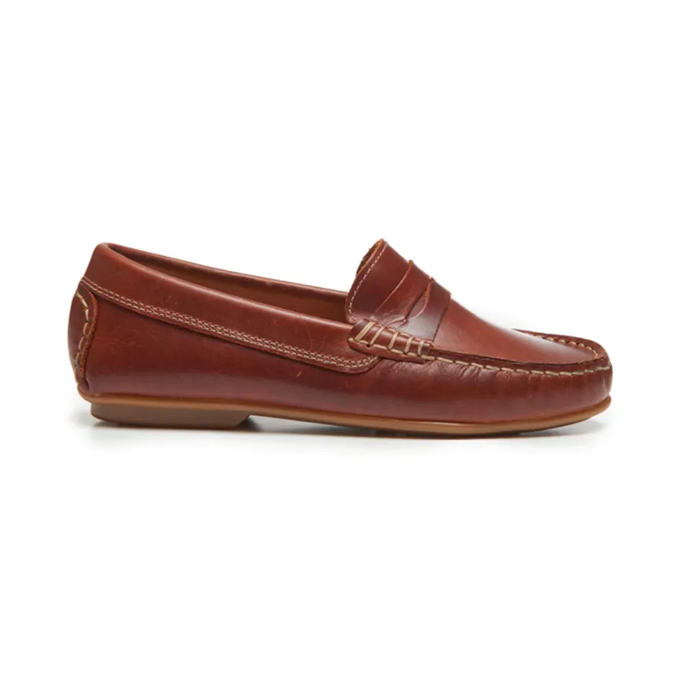 Leather Penny Loafers -- Brown