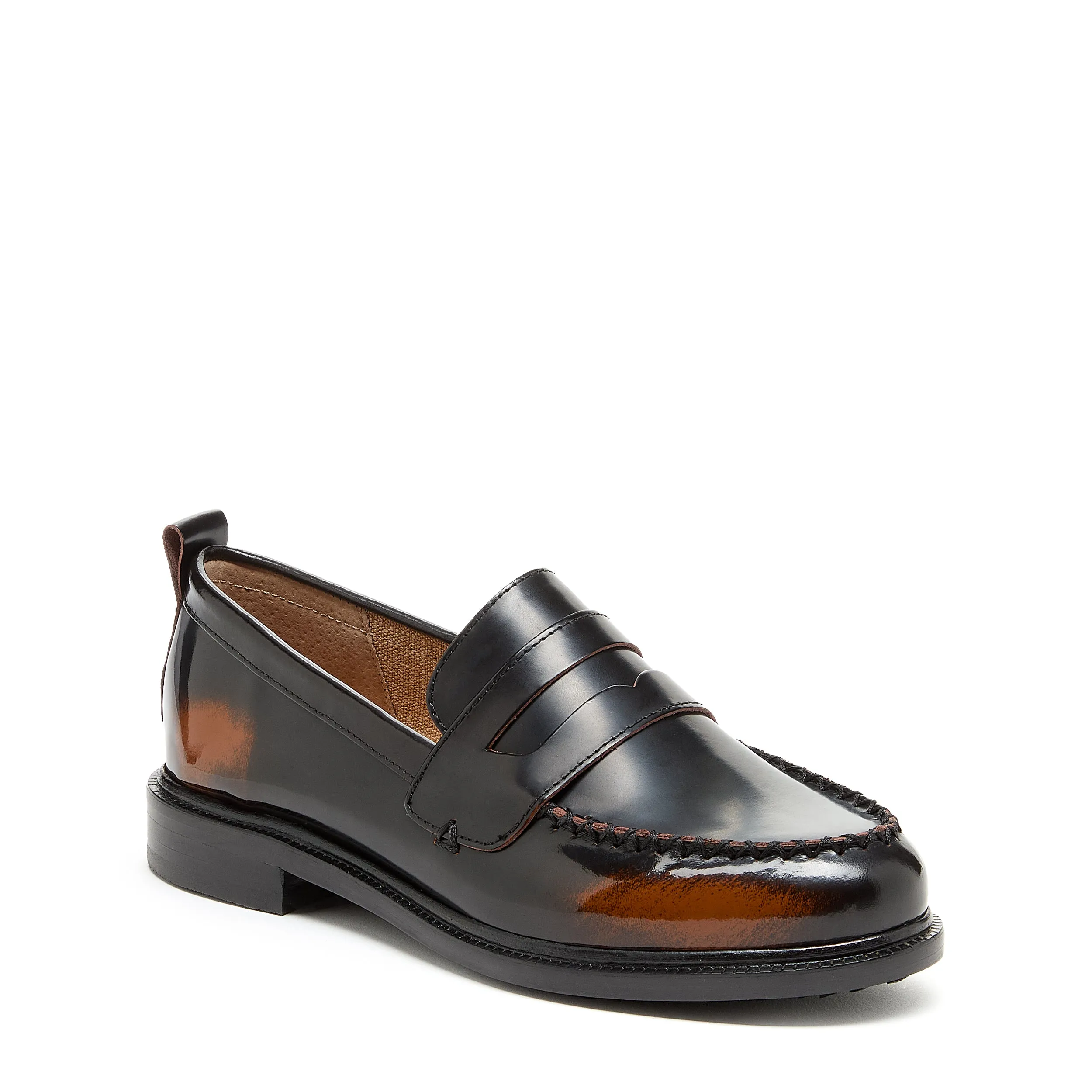 Lens Brushed Off Black Loafers