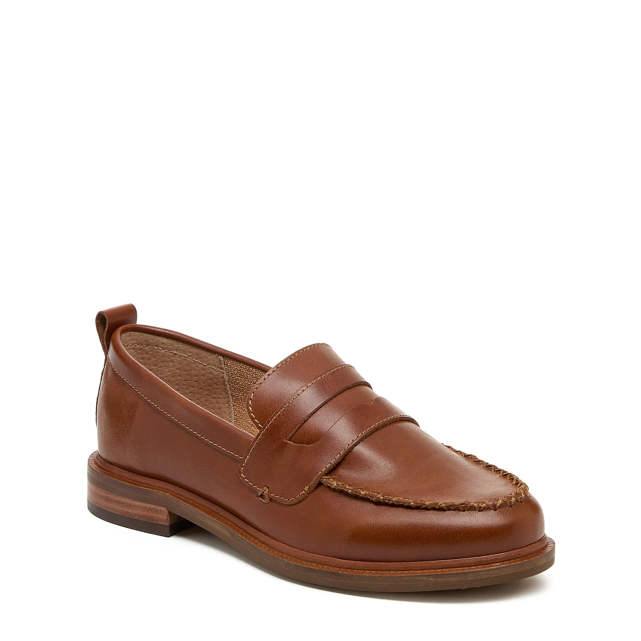 Lens Caramel Leather Loafers