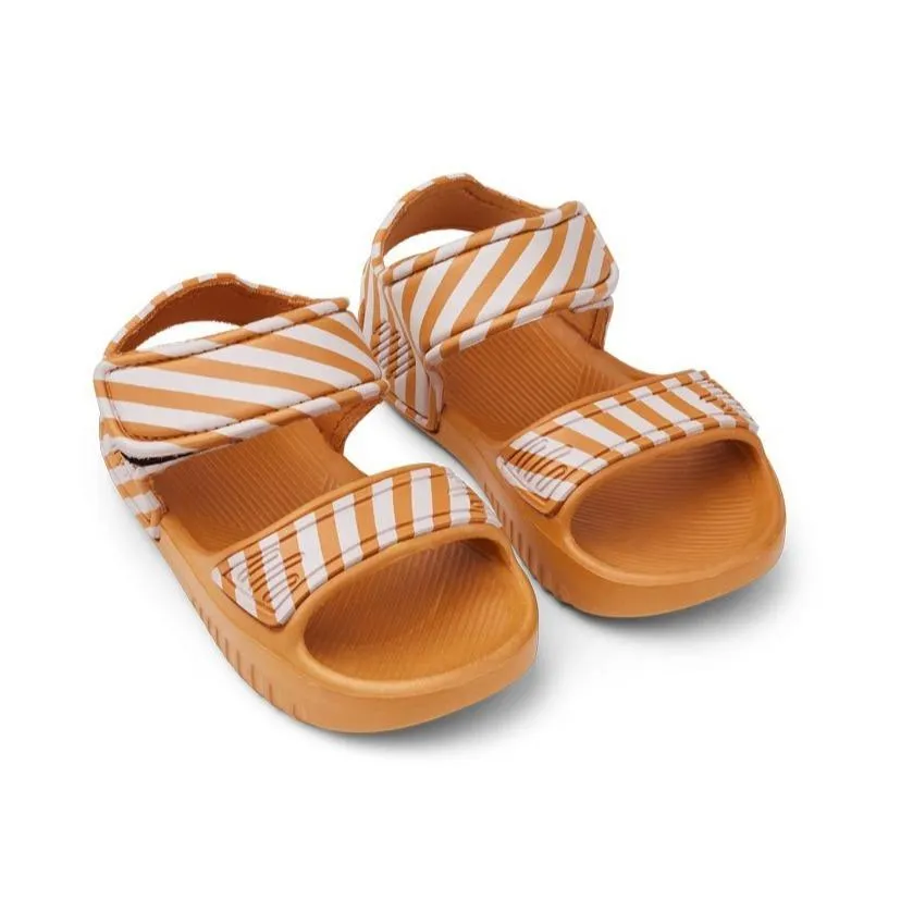 Liewood Blumer Sandals in Mustard Stripe