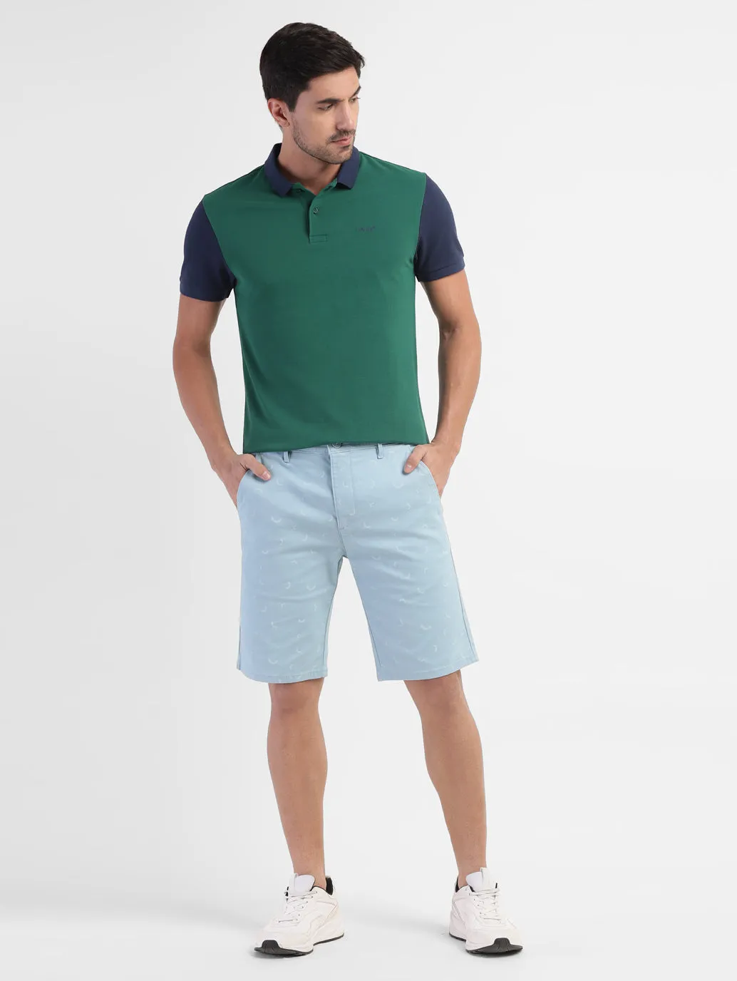 Men's Colorblock Polo T-shirt Green