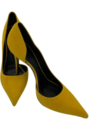 *NEW* Celine Yellow Suede D'Orsay Pumps