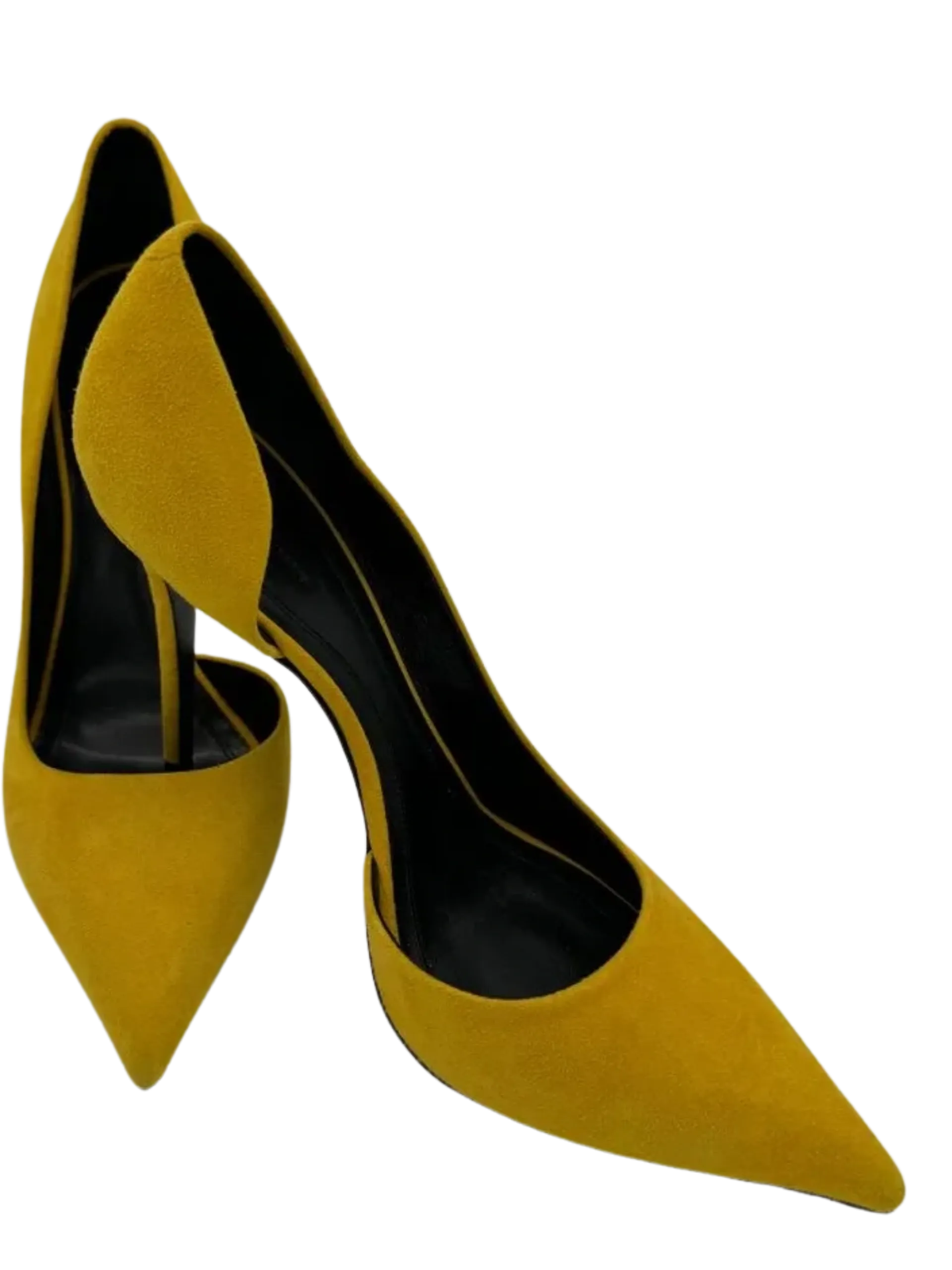 *NEW* Celine Yellow Suede D'Orsay Pumps