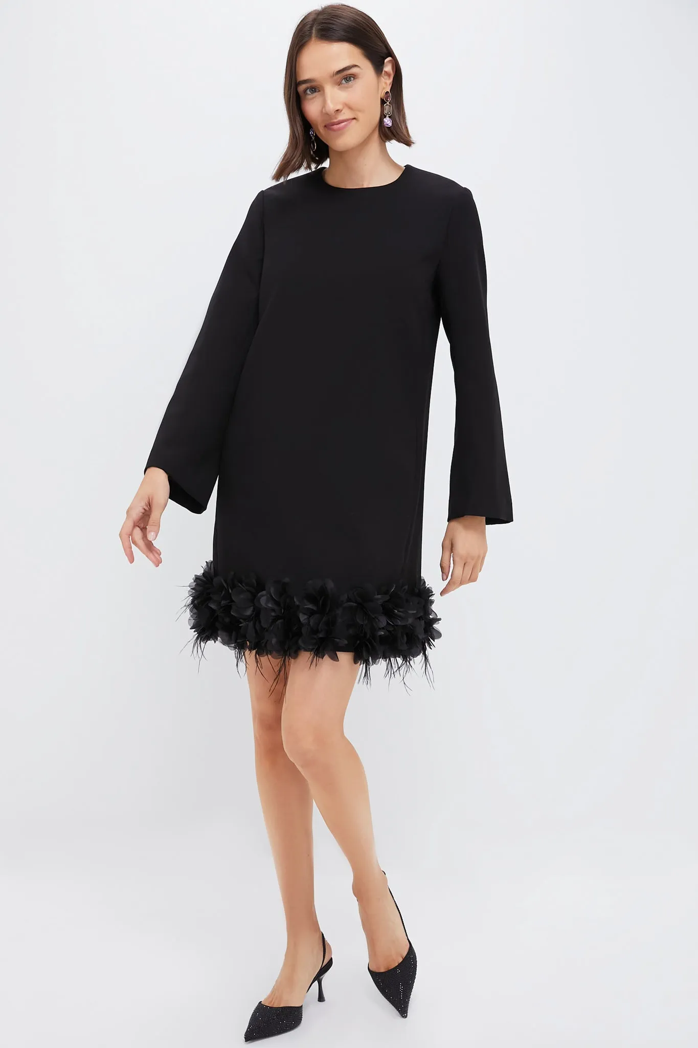 Organza and Feather Trim Dalia Dress