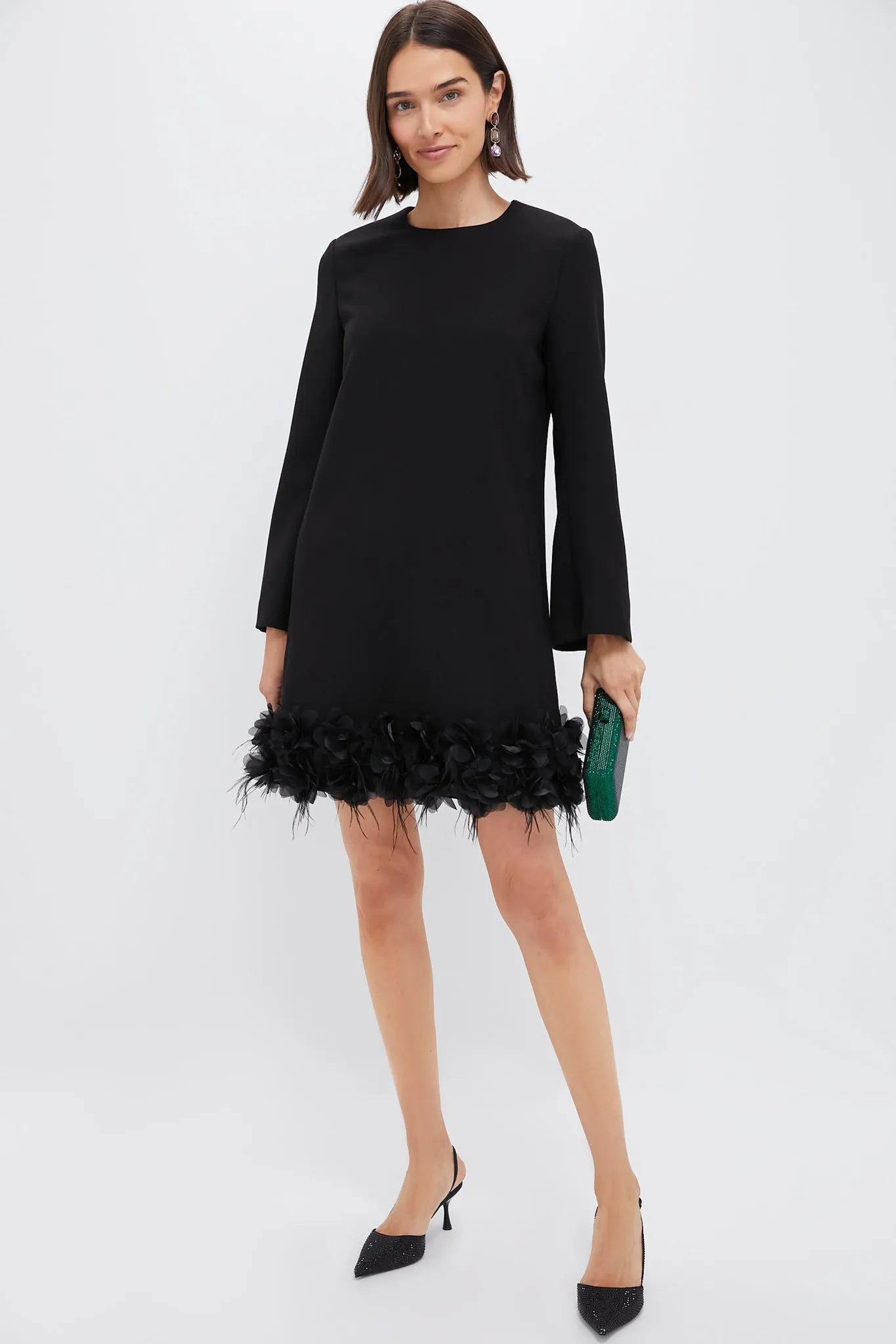 Organza and Feather Trim Dalia Dress