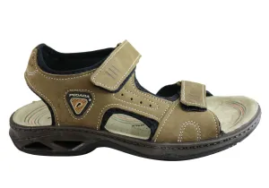 Pegada Thompson Mens Leather Comfort Cushioned Sandals Made In Brazil