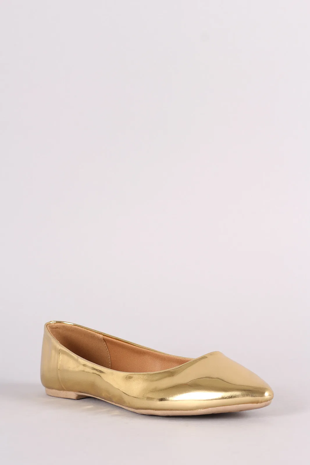 Qupid Pointy Toe Slip On Flat