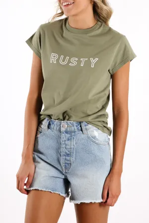 Rusty Must Essentials Tee Faded Olive