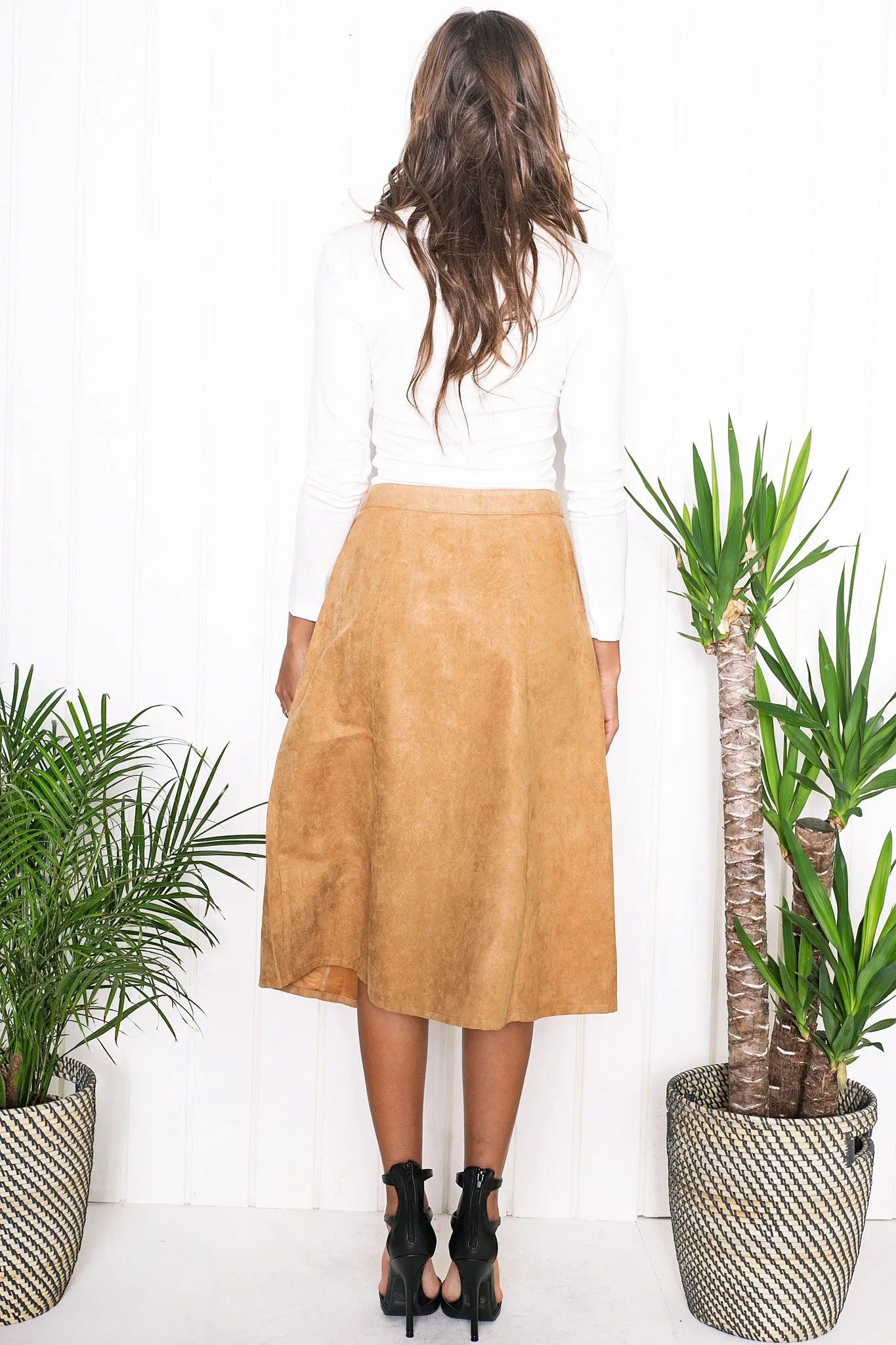 Sabina Suede Midi Skirt