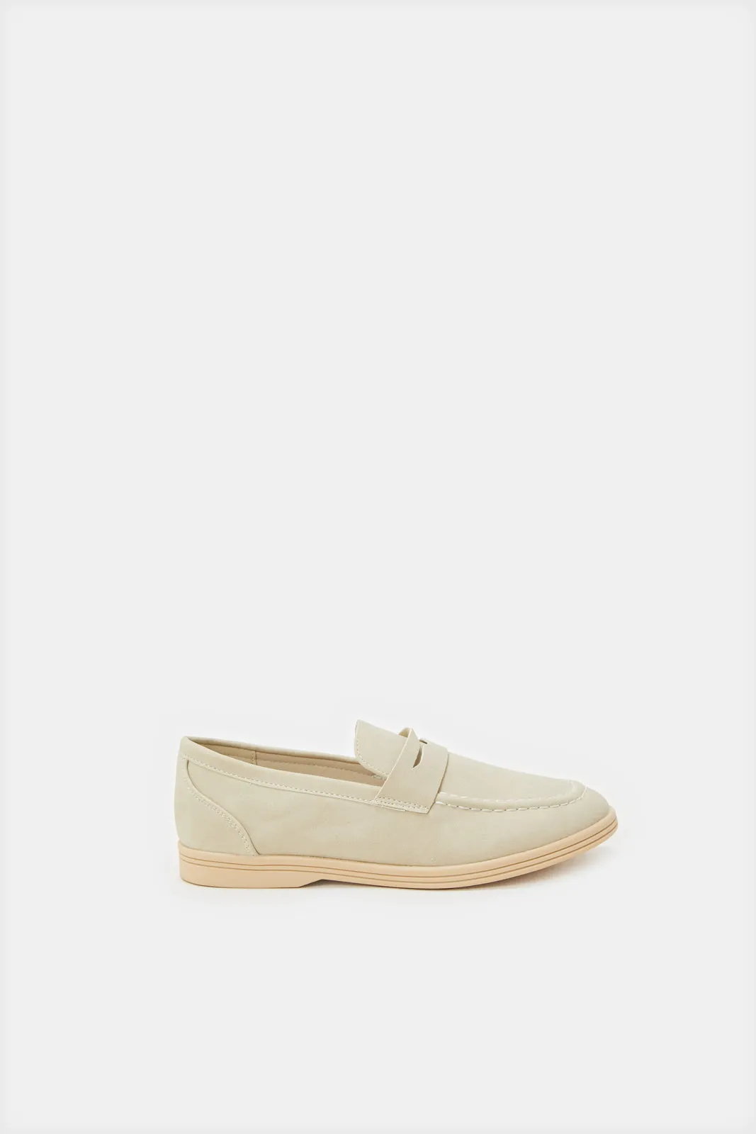 Senior Boys Beige Penny Loafers