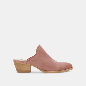 SHILOH MULES BLUSH SUEDE - re:vita