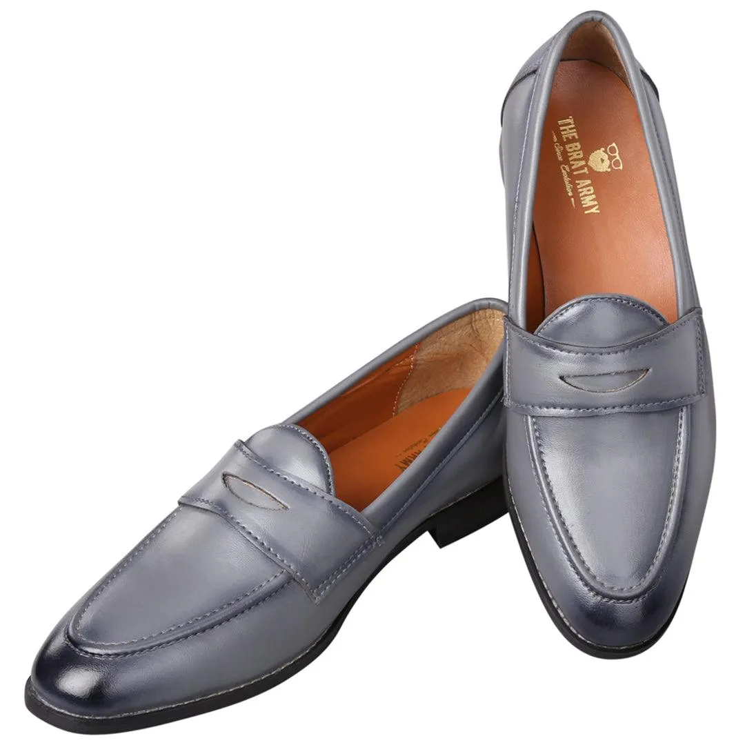 Siena Timeless Grey Classic Penny Loafers