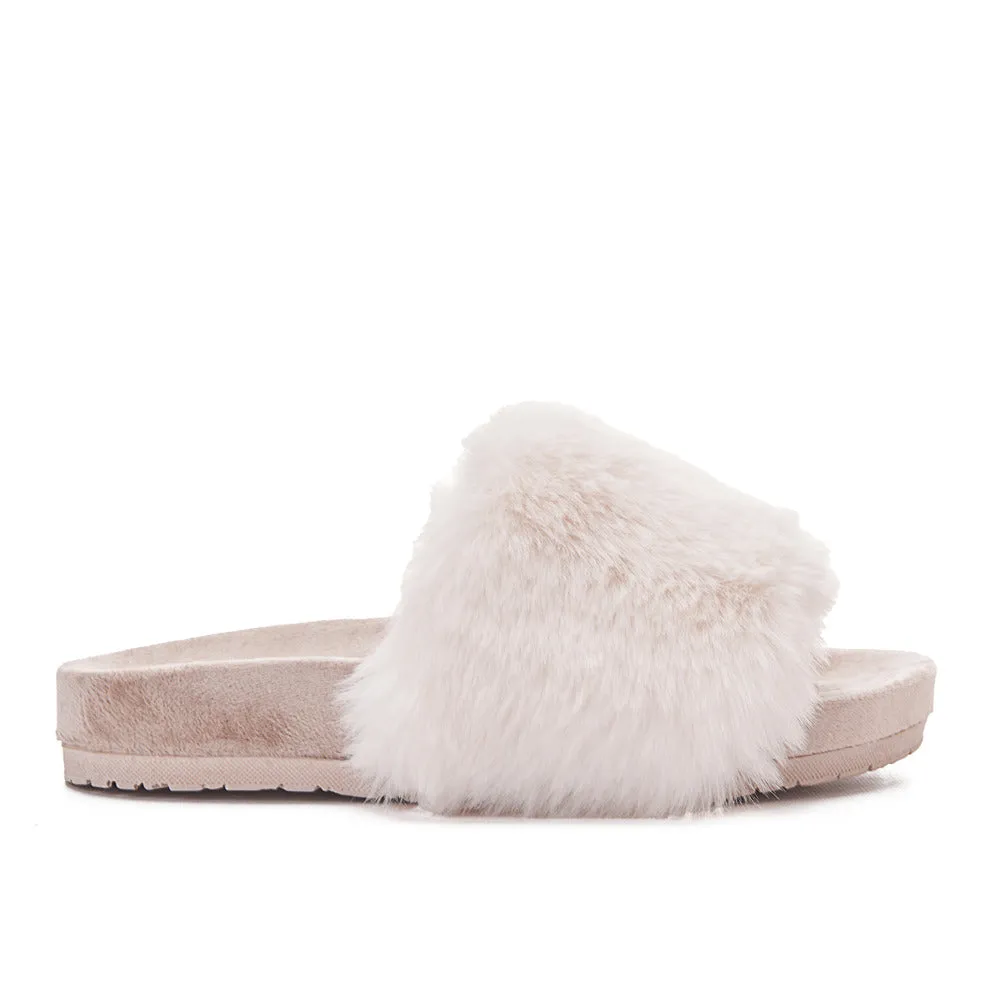 Snuggs Fuzzy Slipper Off White