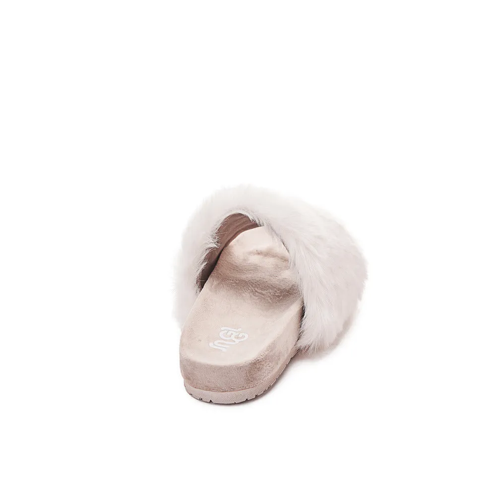 Snuggs Fuzzy Slipper Off White