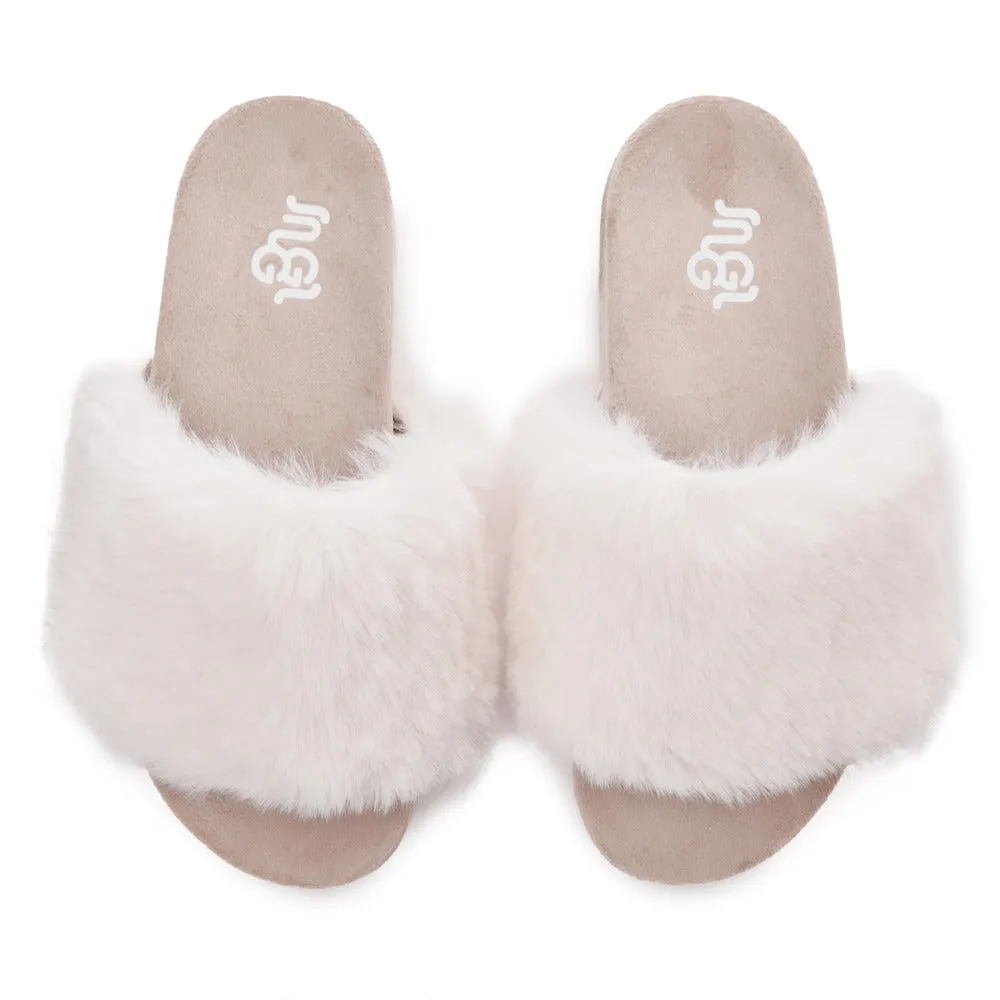 Snuggs Fuzzy Slipper Off White