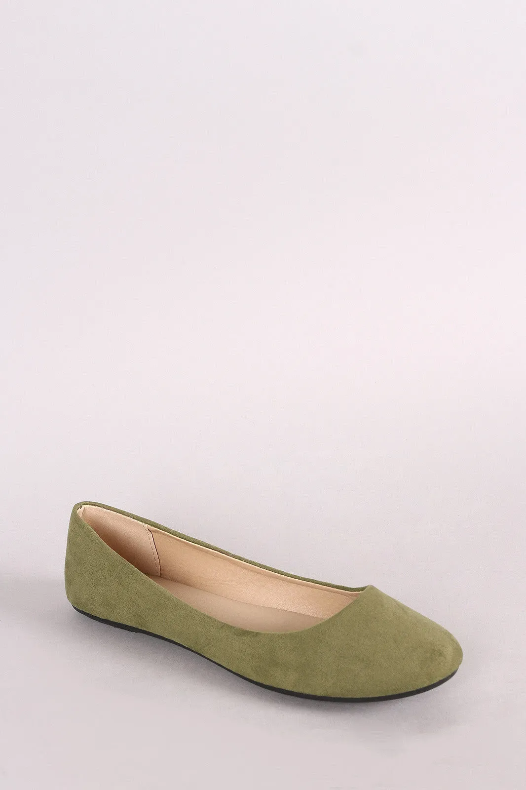 Suede Round Toe Ballet Flat