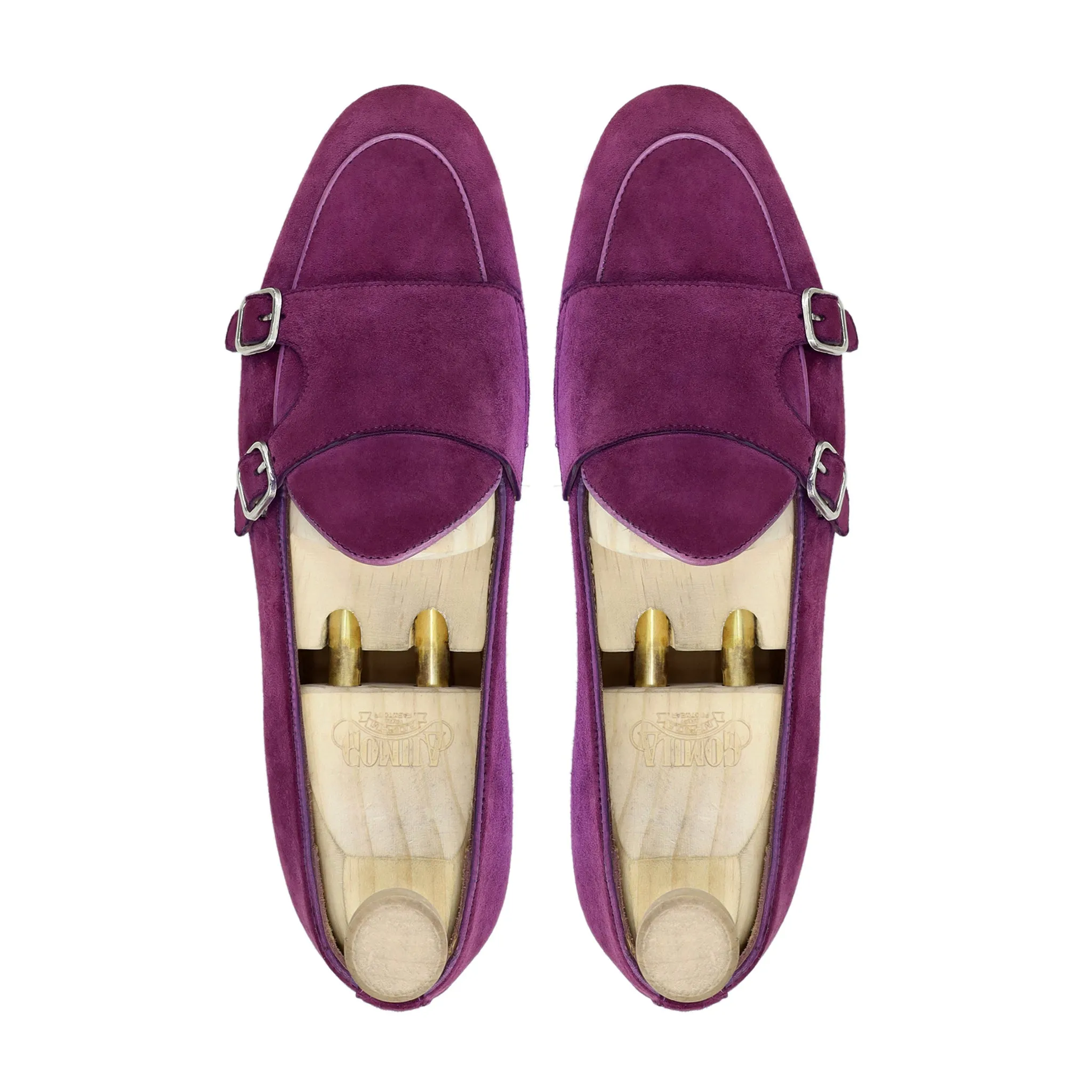 Sundsvall - Men's Boysenberry Kid Suede Double Monkstrap