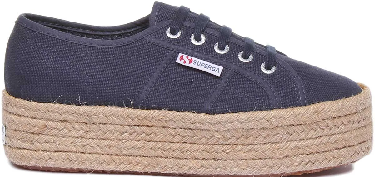 Superga 2790 Cotropew Espradrille Flatform In Navy