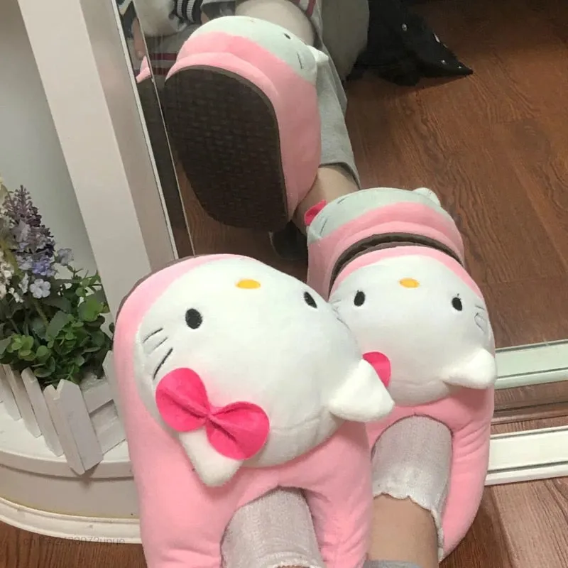 Sweet Pink Kitty Slippers