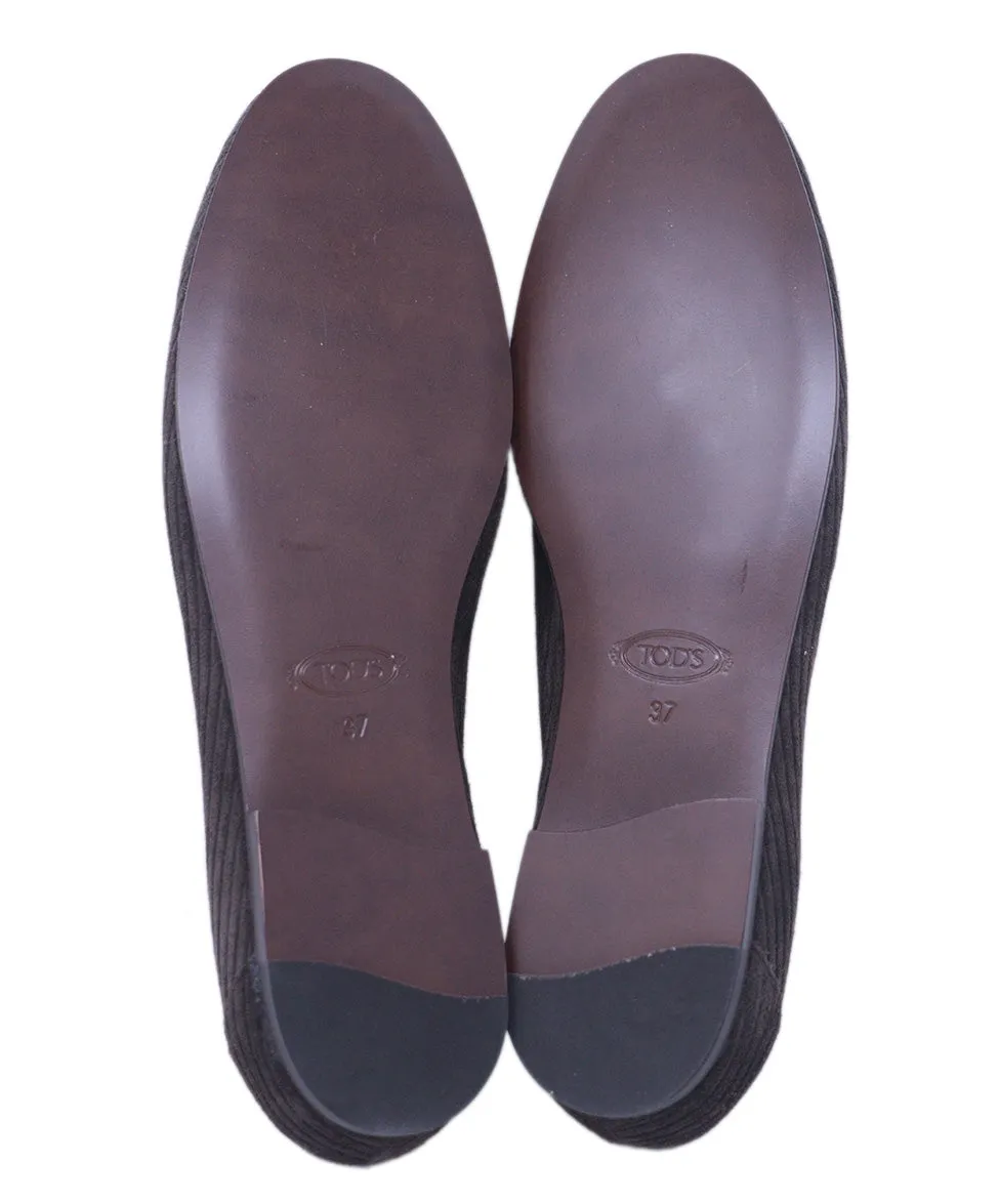 Tod's Brown Suede Flats sz 7